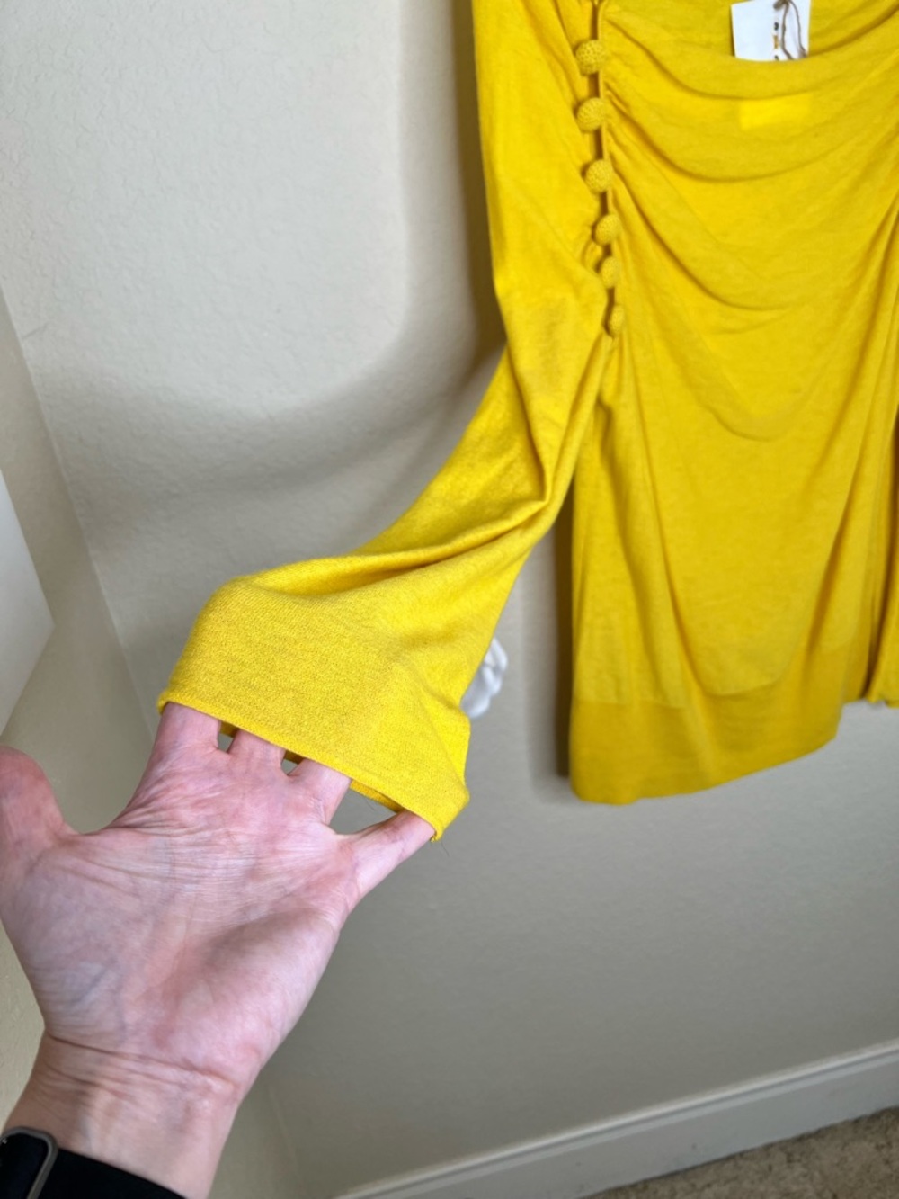 NTM Anthro Leifsdottir Marigold Draped Cowl Sweater Button Detail Boho Artsy L - Picture 8 of 16